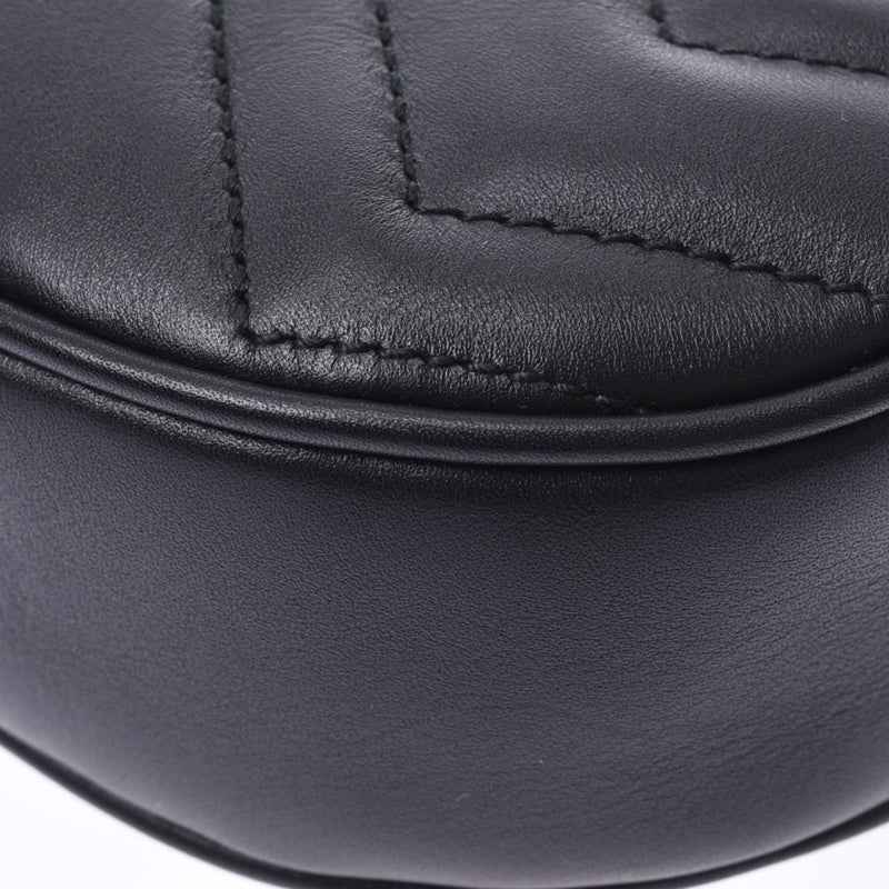 グッチGGマーモント ベルトバッグ ボディバッグ 黒 レディース