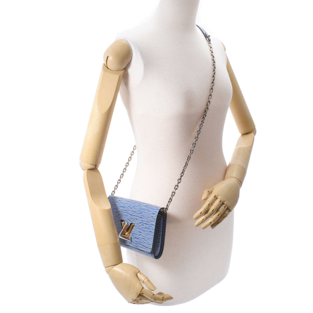 ルイヴィトンポルトフォイユ ツイストチェーン 14127 デニムブルー