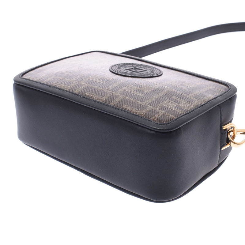 フェンディズッカ柄 ブラウン/黒 ユニセックス PVC ショルダーバッグ