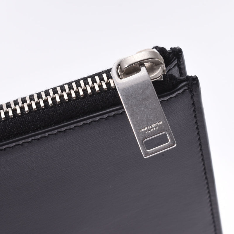 サンローランクラッチバッグ 黒 ユニセックス カーフ クラッチバッグ