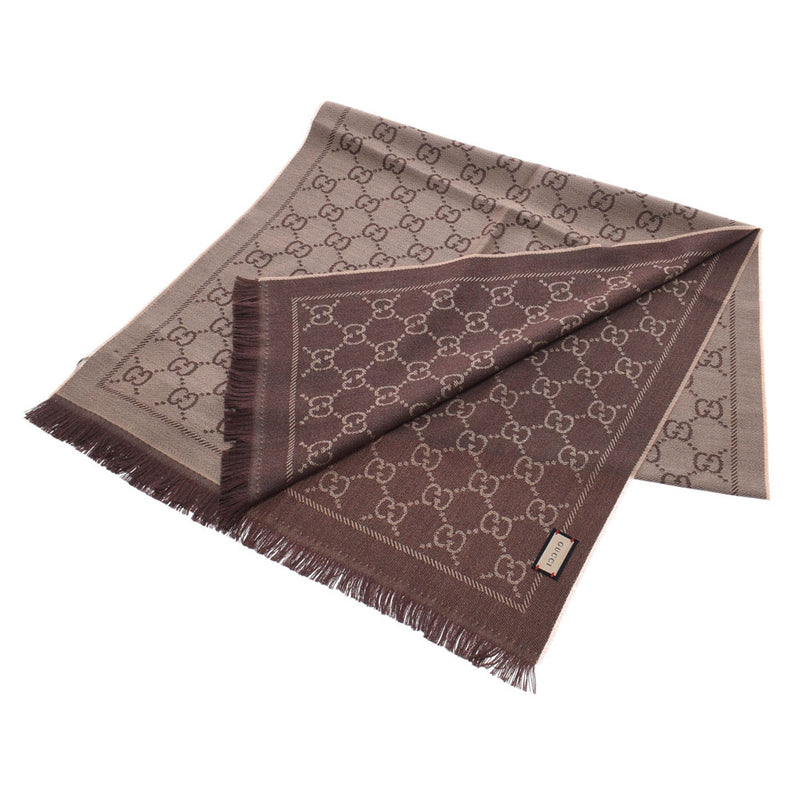グッチGG柄 ストール ライトブラウン系 ユニセックス マフラー 133483