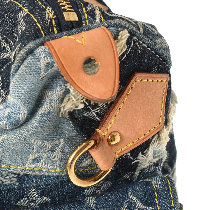 ルイヴィトンパッチワークデニム スピーディ30 14145 ブルー ユニ