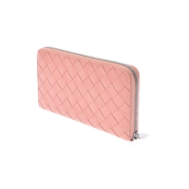 ボッテガヴェネタイントレチャート ラウンドファスナー財布 ピンク
