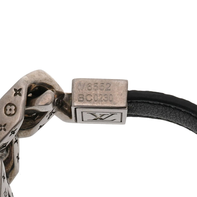 ルイヴィトンブラレス モノチェーン ブレスレット シルバー/黒 メンズ