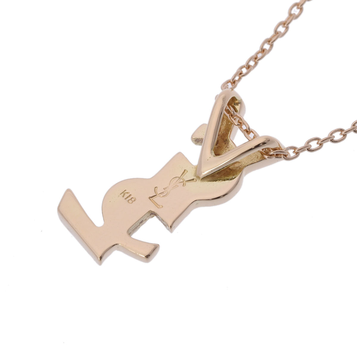 イヴサンローランYSL ロゴネックレス レディース K18イエローゴールド