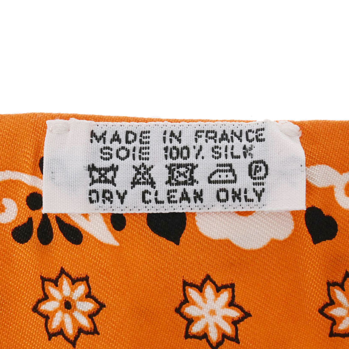 エルメスツイリー バンダナ柄 オレンジ レディース シルク100