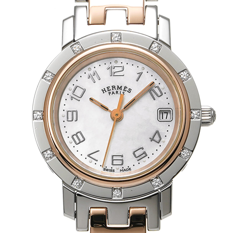 エルメスクリッパー 12Pダイヤ レディース 腕時計 CL4.222 HERMES 中古