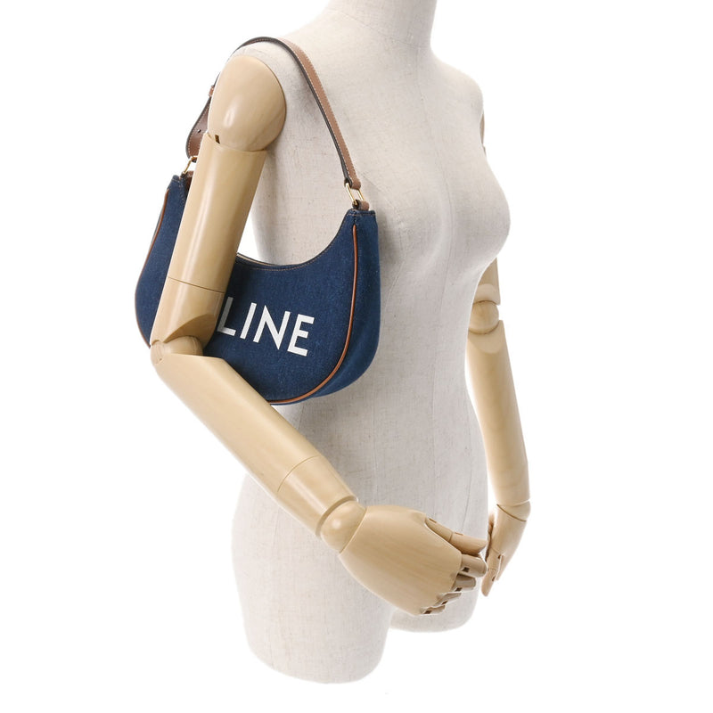 セリーヌアヴァ ブルー ゴールド金具 レディース ハンドバッグ