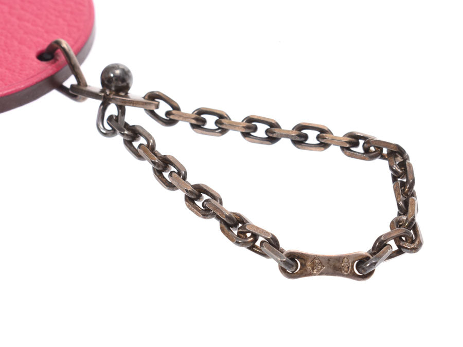 エルメスブタモチーフ ピンク ユニセックス レザー キーホルダー