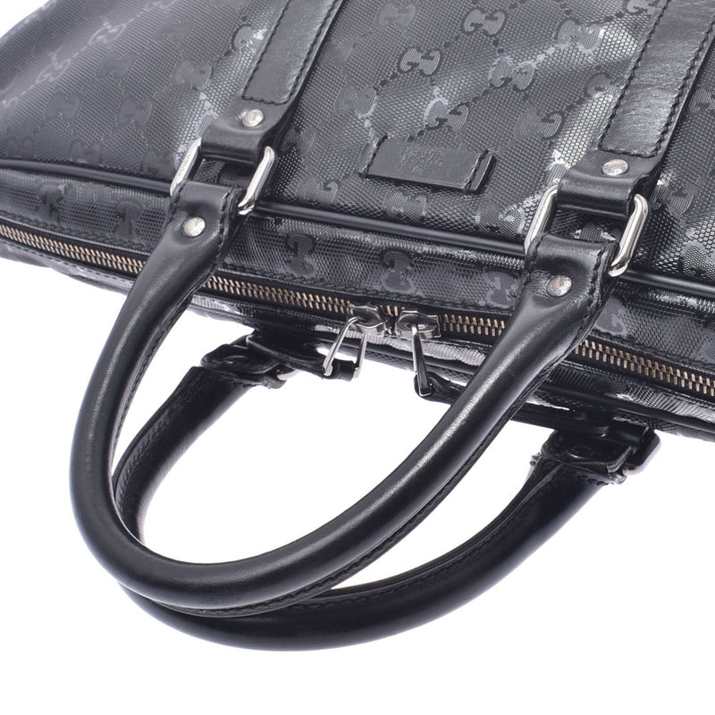 グッチビジネスバッグ 黒 メンズ PVCコーティングキャンバス ブリーフ