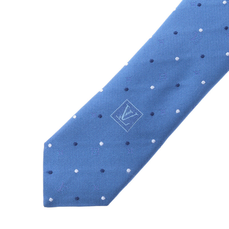 ルイヴィトンモノグラム ドット柄 青系 メンズ ネクタイ LOUIS VUITTON
