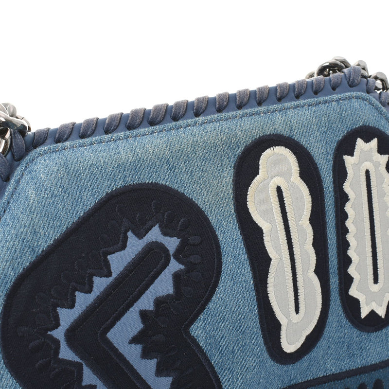 ステラマッカートニーファラベラミニ チェーントート 青 シルバー金具