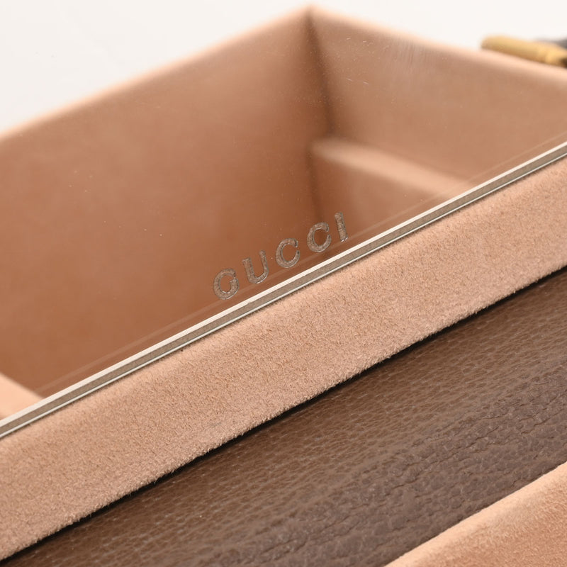 グッチサヴォイ ジュエリーケース ベージュ/エボニー ゴールド金具