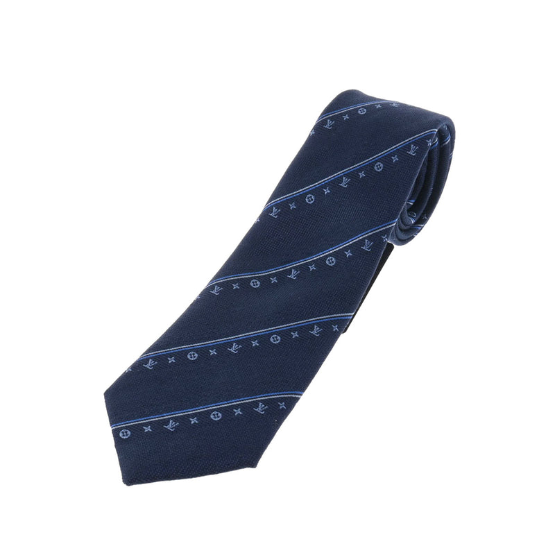 ルイヴィトンクラヴァット LV スィン ストライプス 7CM ネイビー