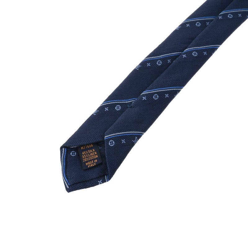 ルイヴィトンクラヴァット LV スィン ストライプス 7CM ネイビー