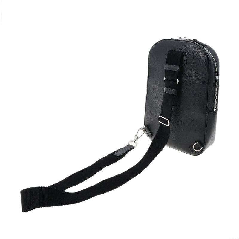 ダンヒルカドガン クロスボディバッグ 黒 シルバー金具 メンズ レザー