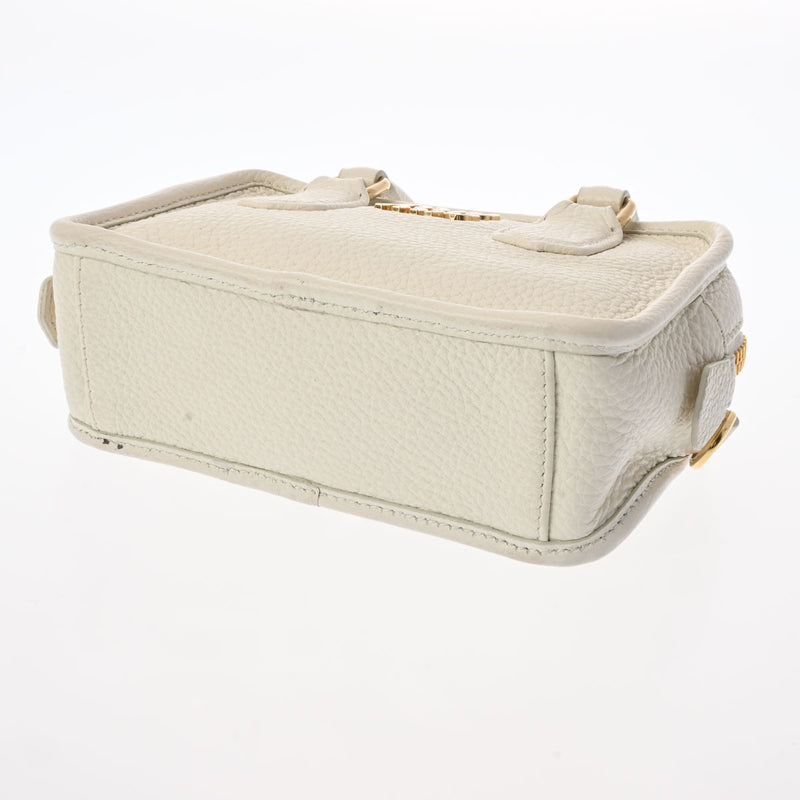 ミュウミュウショルダーバッグ 2WAY ベージュ ゴールド金具 レディース