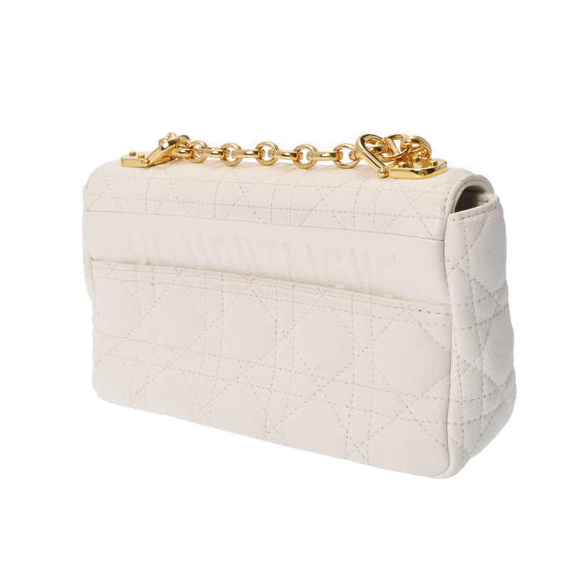 クリスチャンディオールディオールカロ 白 ゴールド金具 レディース