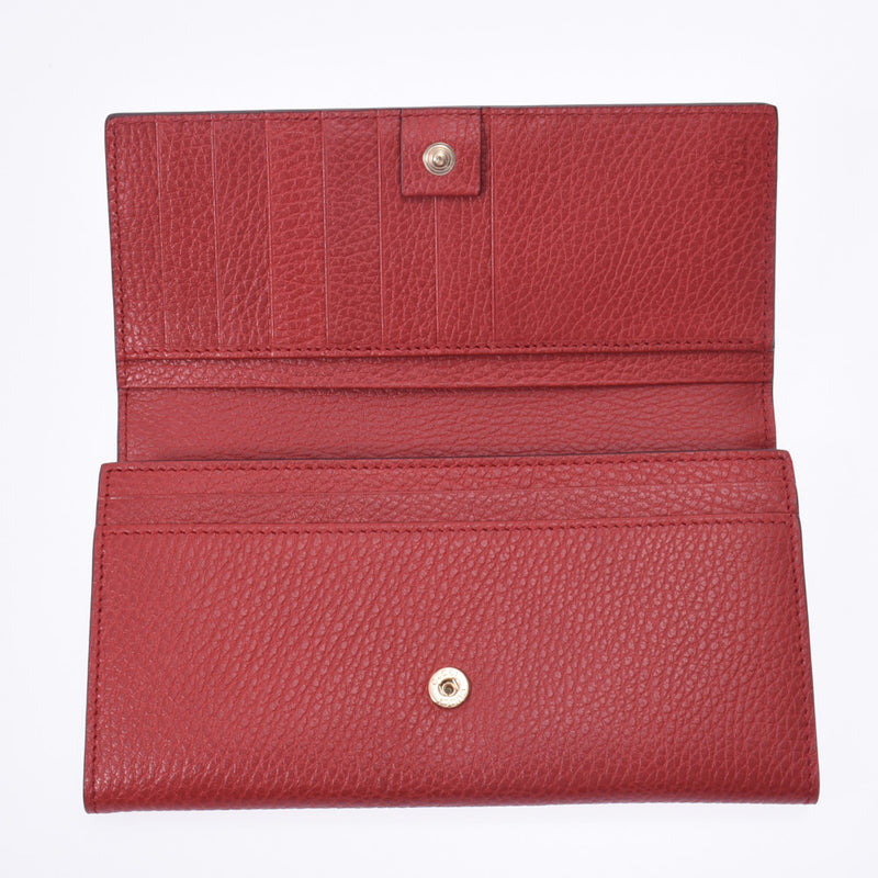 グッチインターロッキングG 長財布 アウトレット 赤 ゴールド金具 ユニ