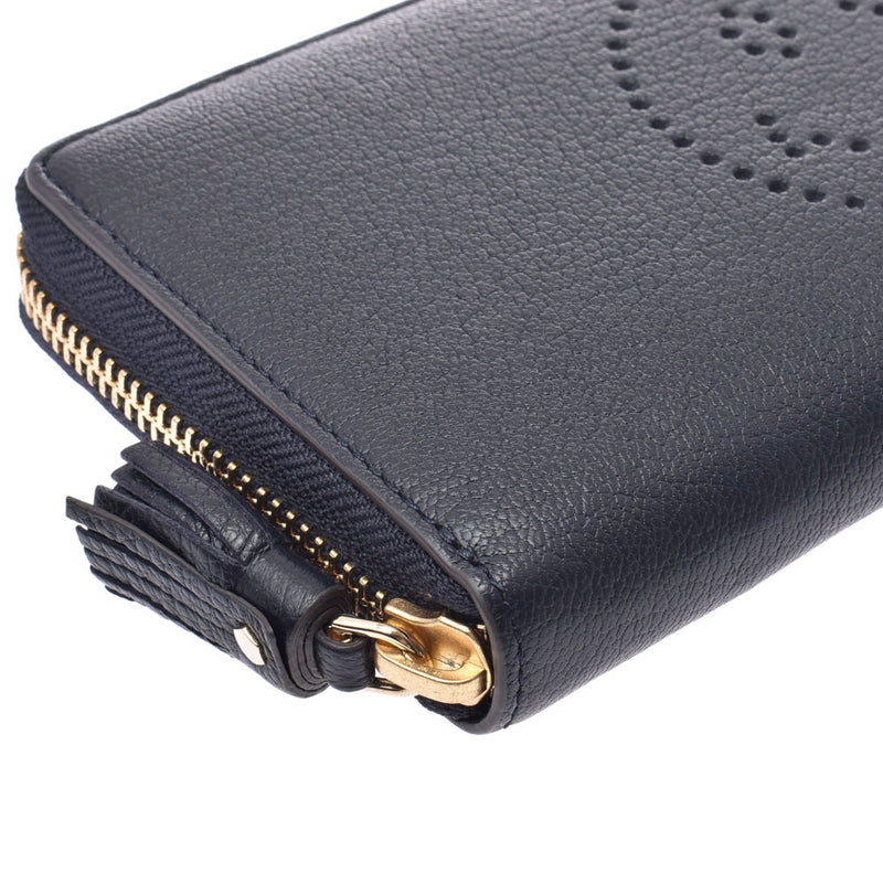 アニヤ・ハインドマーチスマイリー ラウンドファスナー長財布 ネイビー