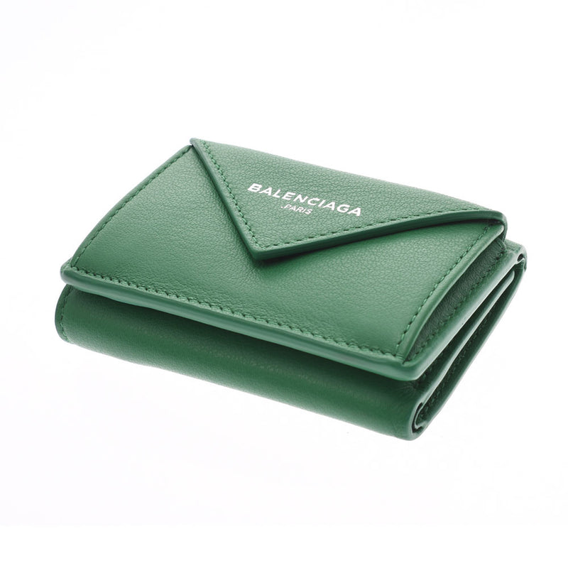 Balenciaga paper Mini Wallet Green Unisex Leather Tri – 銀蔵オンライン