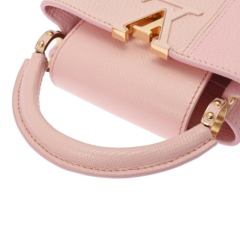 ルイヴィトンカプシーヌ MINI ピンク レディース カーフ ハンドバッグ