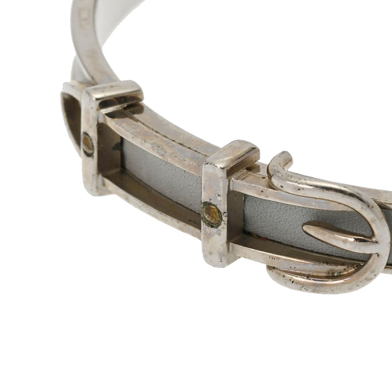 エルメスバングル ベルトモチーフ 水色 レディース メタル