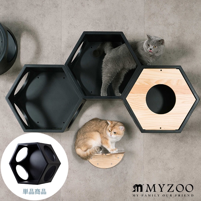 MYZOO マイズー Busy cat 六角ハウス ブラック | 商品種別,ペット