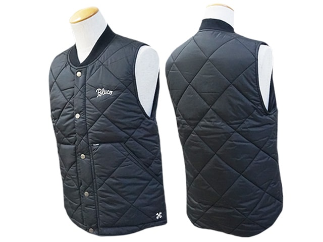 全3色【BLUCO/ブルコ】2024AW「Rib Collar Quilting Vest/リブカラー