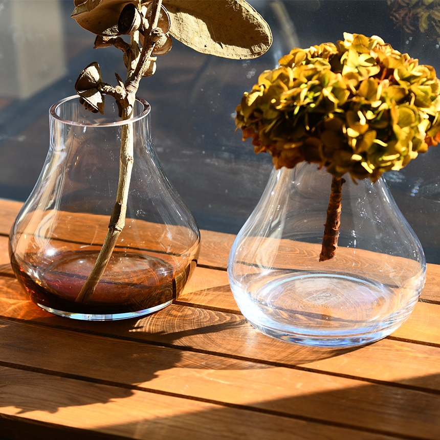 フリンジ ガラスアート 花瓶 フラワーベース 鳥 植物 フリンジ ガラス