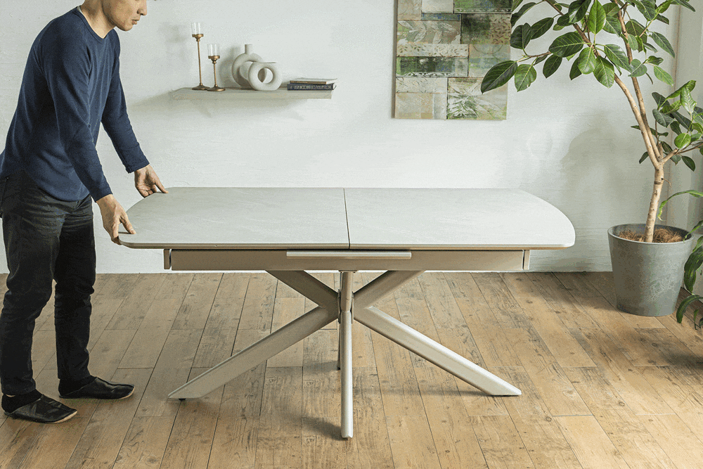 ダイニングテーブル】神戸洋家具 メープル不二家 伸長式 クラシック