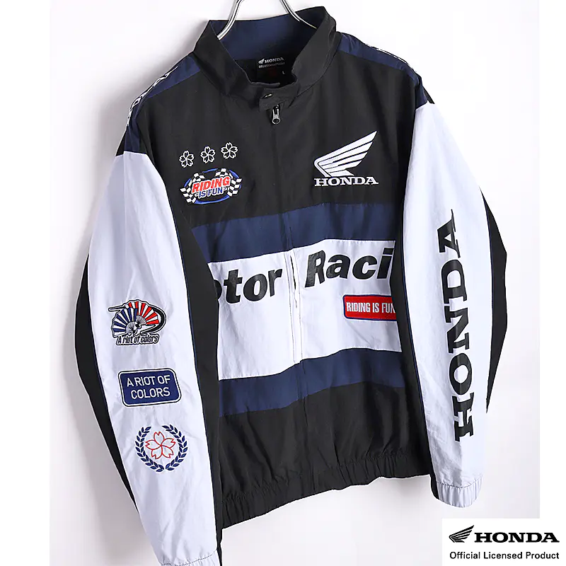 HONDA×百花繚乱 レーシングブルゾン ブラック ネイビー 刺繍