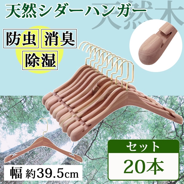 ハンガー 木製 シダー 高級天然シダーハンガー itemC 20本セット 幅約