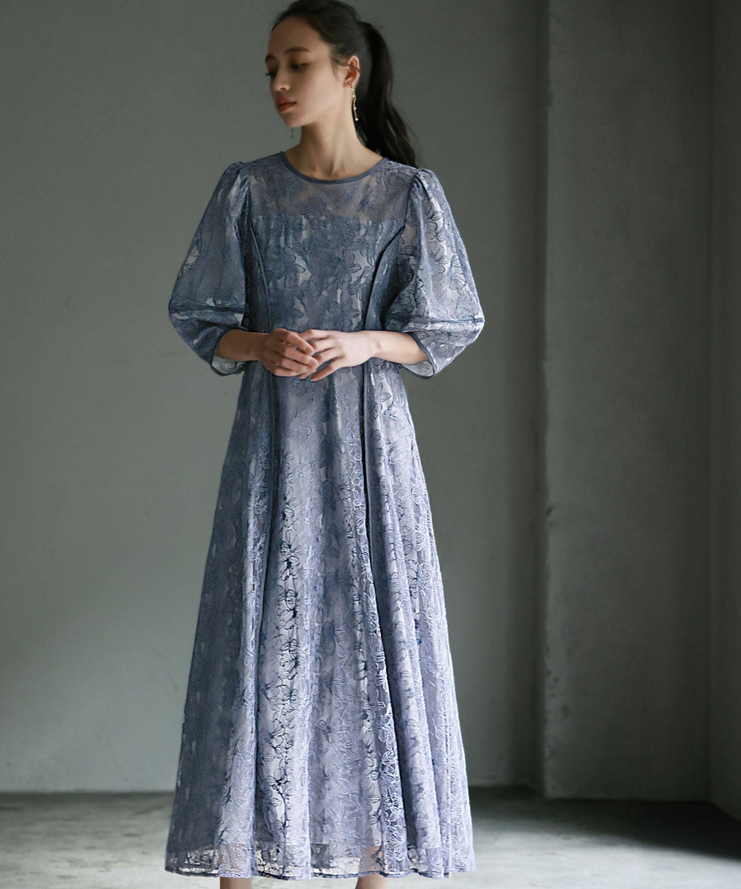 結婚式・お呼ばれ対応 | パフスリーブ結婚式ワンピースドレス