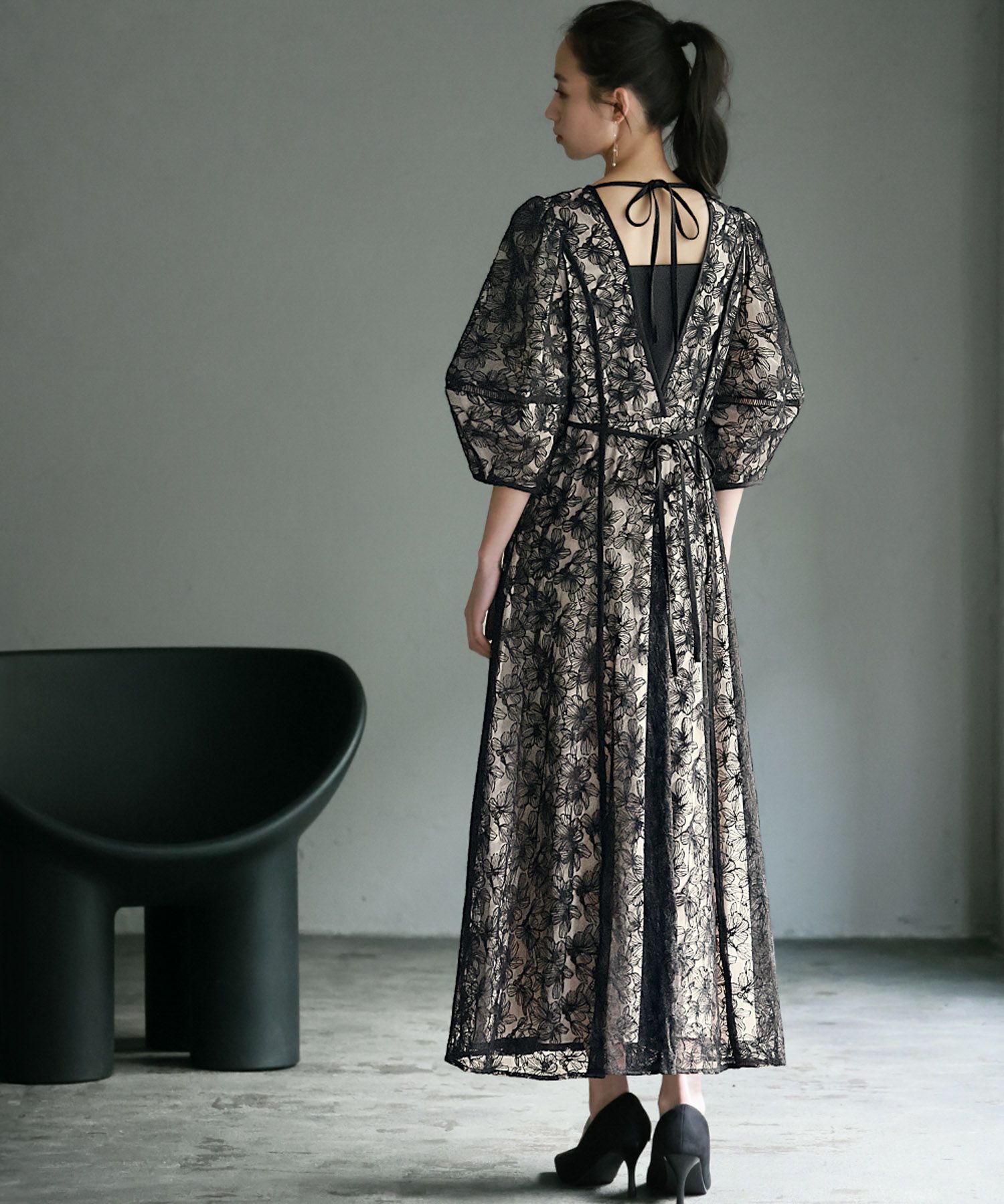 結婚式・お呼ばれ対応 | パフスリーブ結婚式ワンピースドレス