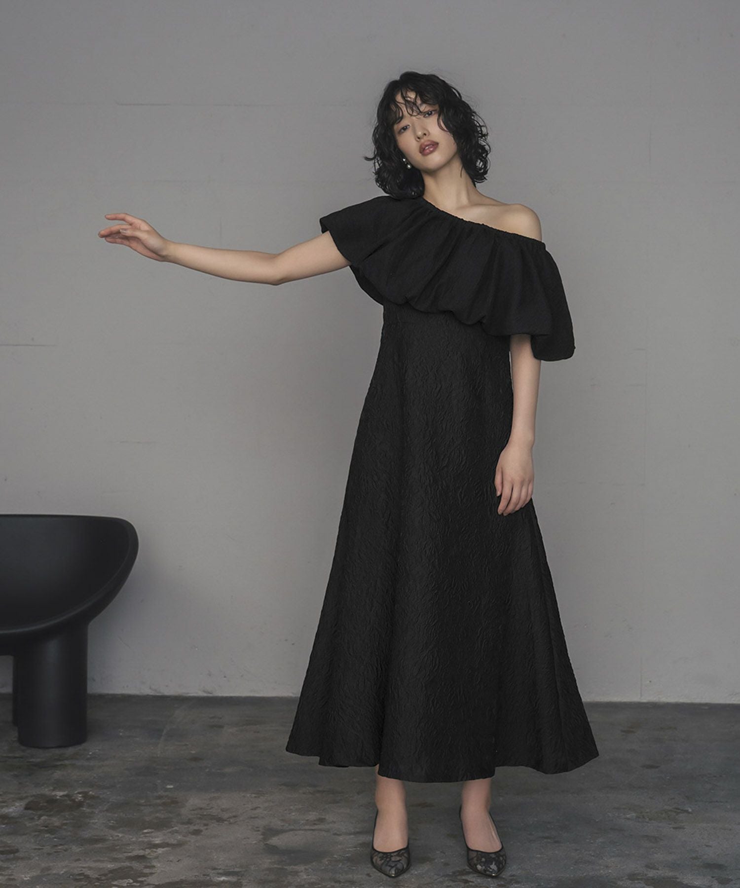 結婚式・お呼ばれ対応 | バルーンオフショルダーワンピースドレス