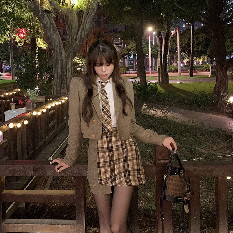 ブリティッシュジャケット＆チェックスカートSET – GIRLS CRUSH
