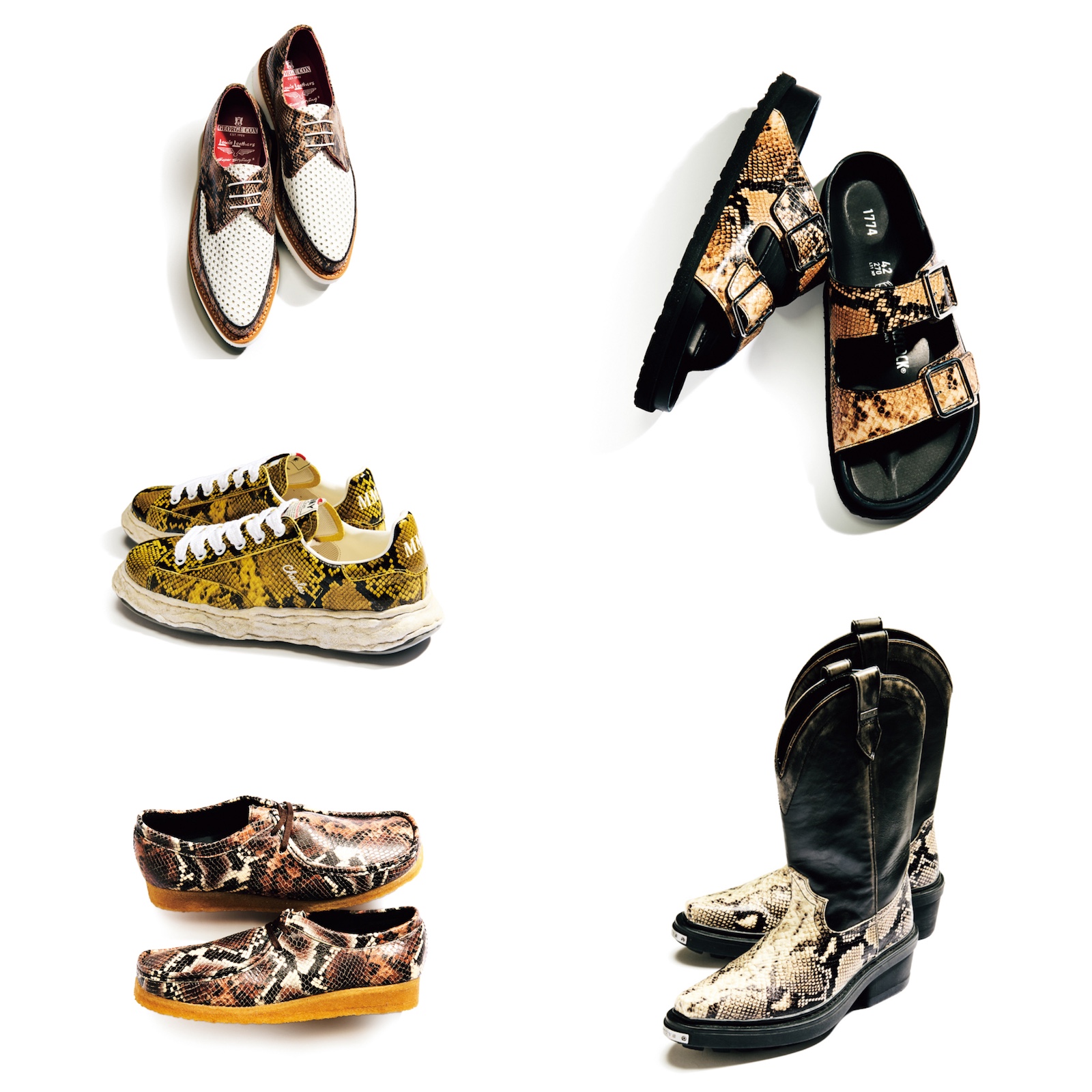 メゾン ミハラヤスヒロ、ビルケン、クラークス…2025年大人の蛇柄