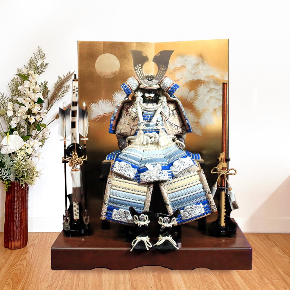 横幅85cm｜翠鳳作 12号青段鎧｜青い鎧が美しい！｜五月人形 ｜良い