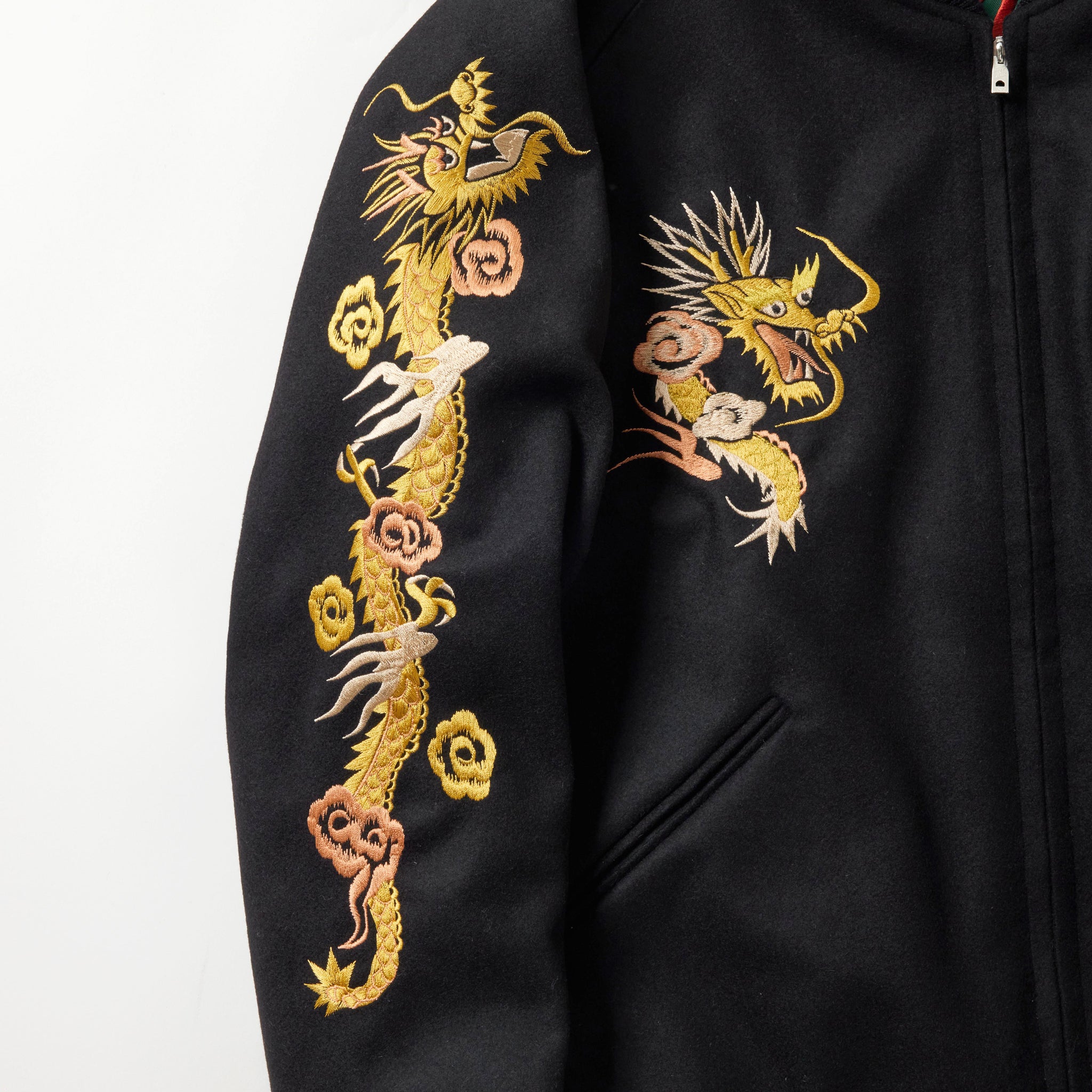 GL15725 / WOOL MELTON×ACETATE SOUVENIR JACKET 