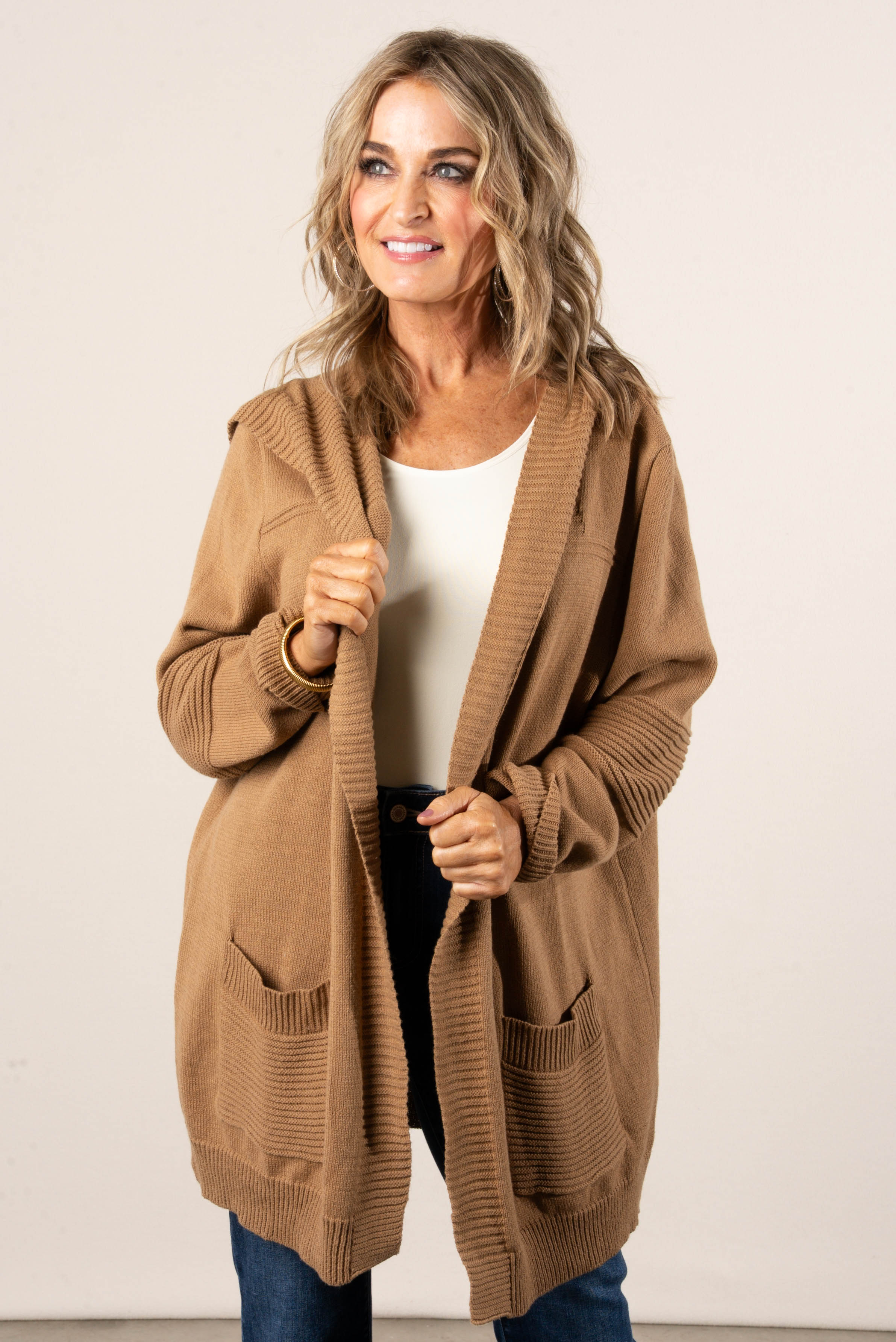 Chanel Open Front Hooded Sweater Cardigan – Glamour Farms Boutique