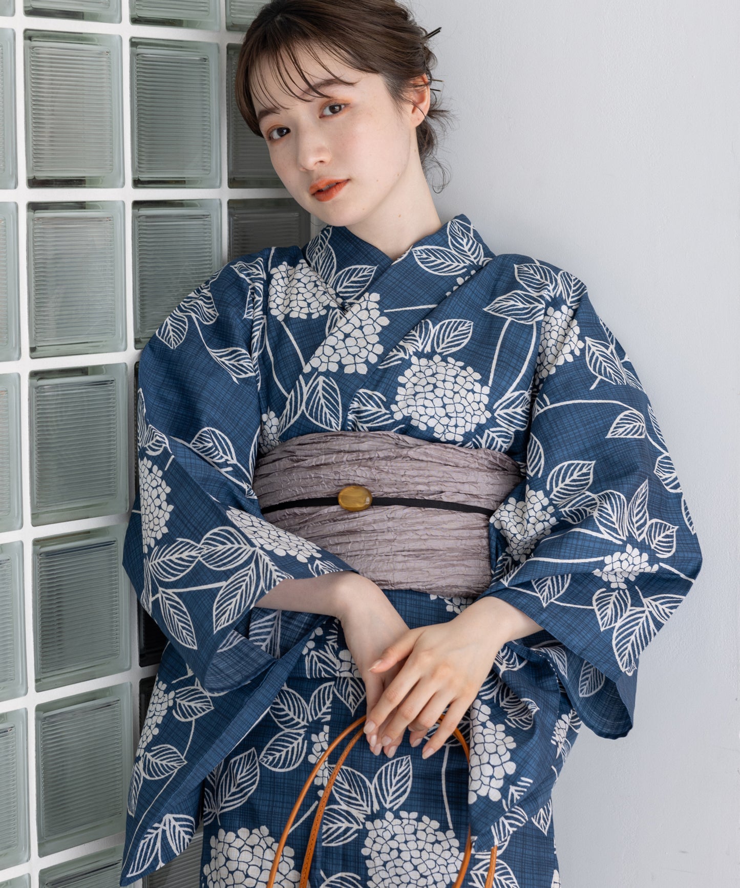 こだわり浴衣5点セット(浴衣/帯/下駄/腰紐/着付け冊子) 変わり織生地