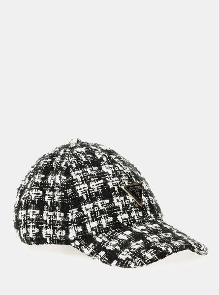 Black Giully Tweed Baseball Cap | GUESS