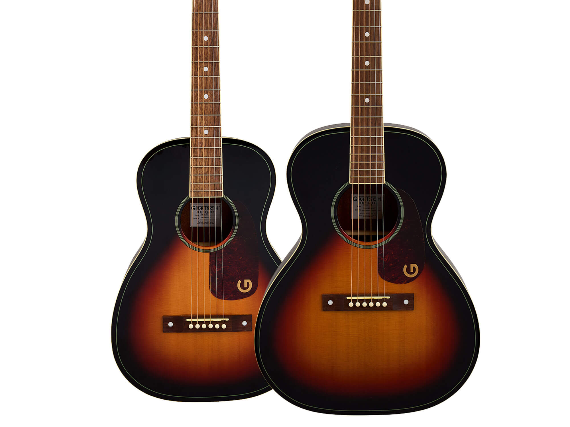 These beautiful limited-edition Gretsch Jim Dandy solid top