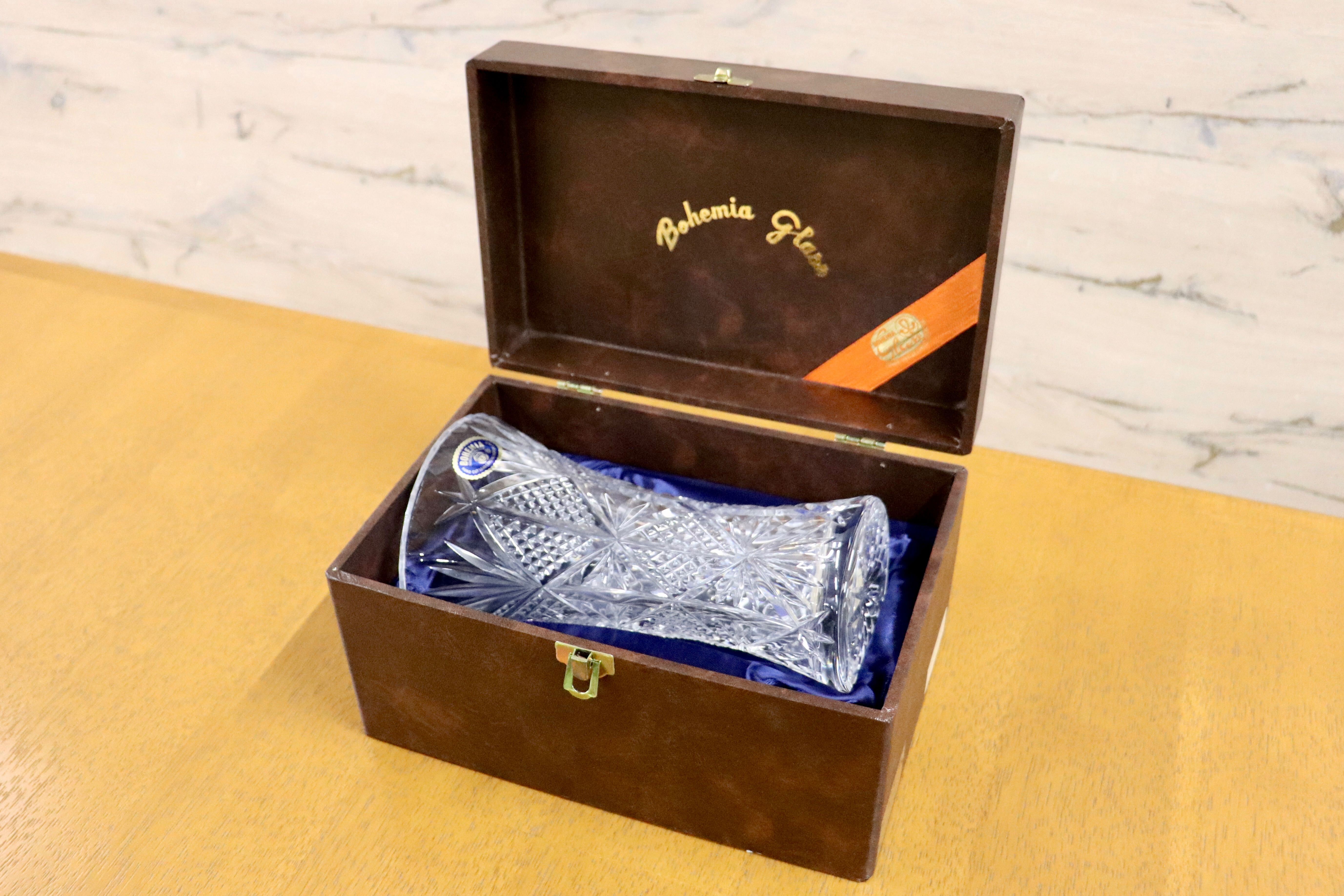 GMHO71○BOHEMIA / ボヘミア フラワーベース 花瓶 箱付 クリア