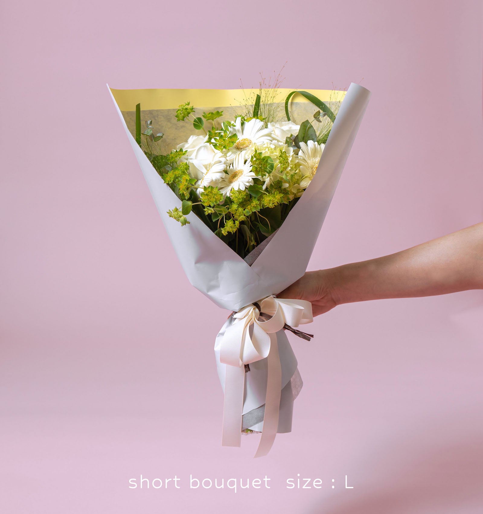 花束アレンジ size:S ナチュラルグリーン｜花次郎のフラワーギフト