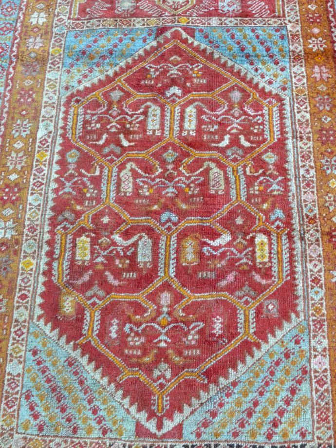 ビンテージのおしゃれな絨毯、一点もののトライバルラグ、シバス絨毯(m