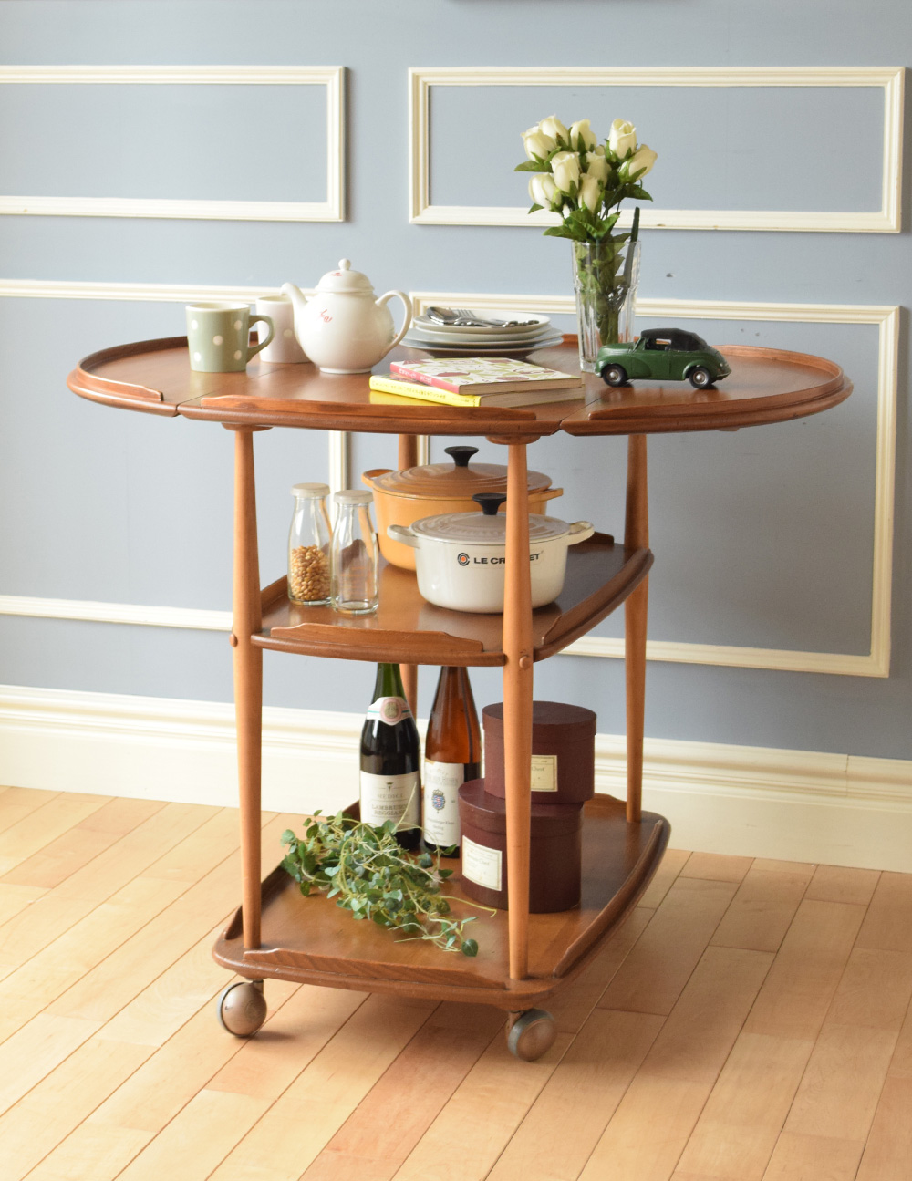 有名ブランドERCOL社のヴィンテージワゴンテーブル(x-822-f