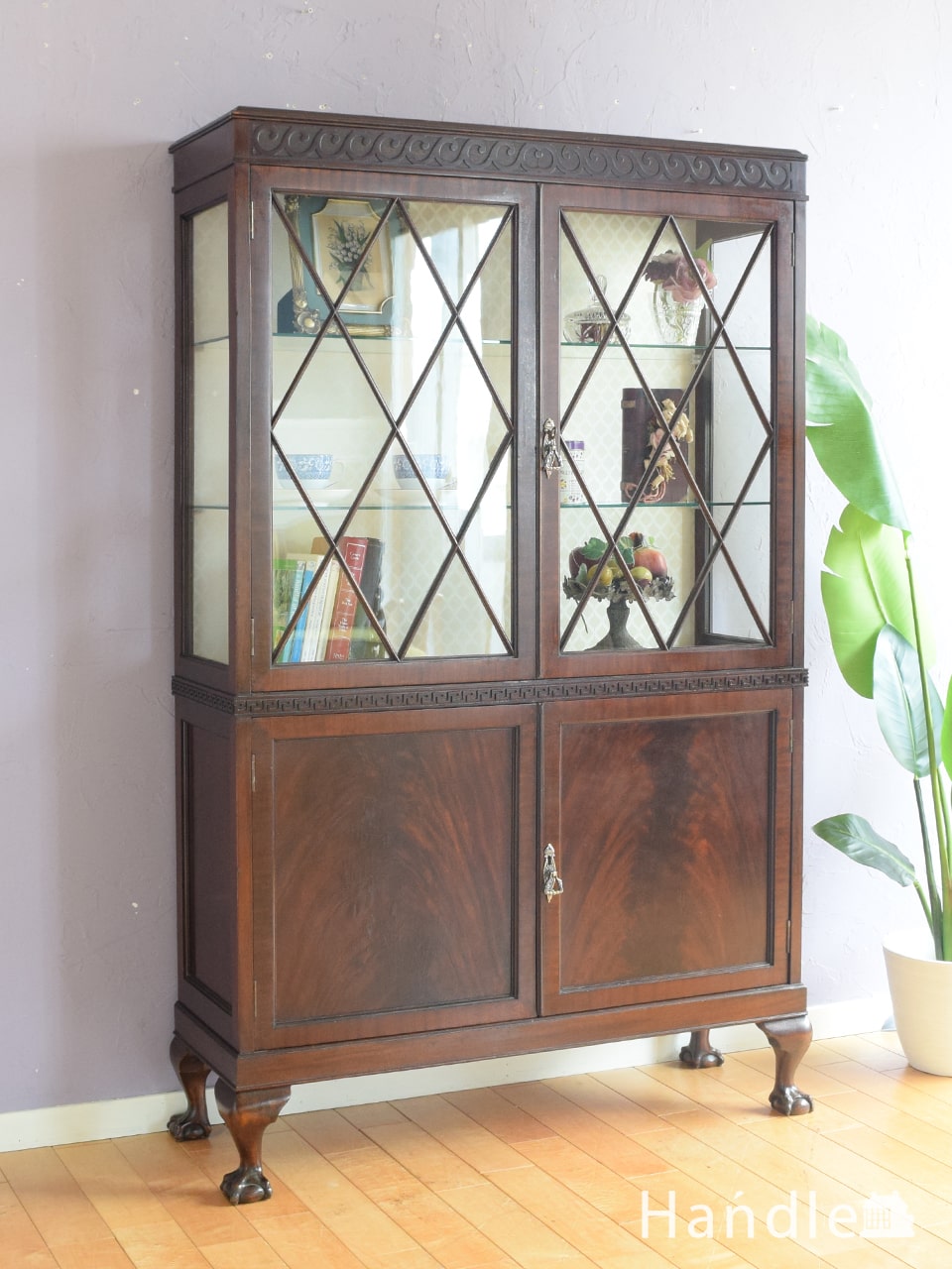 英国アンティークのキャビネット、イギリスで見つけたマホガニー材の