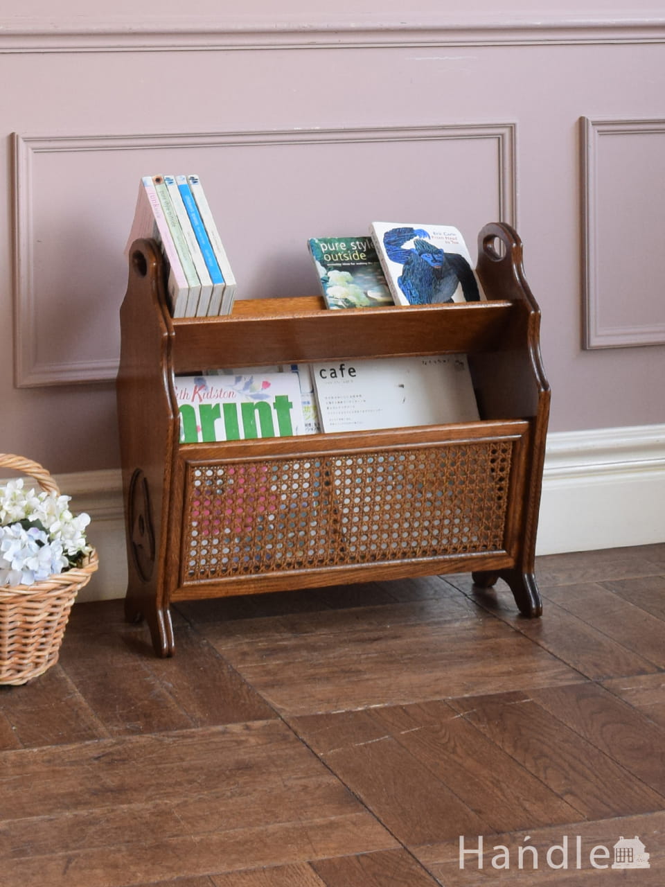 フランスのおしゃれなマガジンラック、オープンシェルフのアンティーク